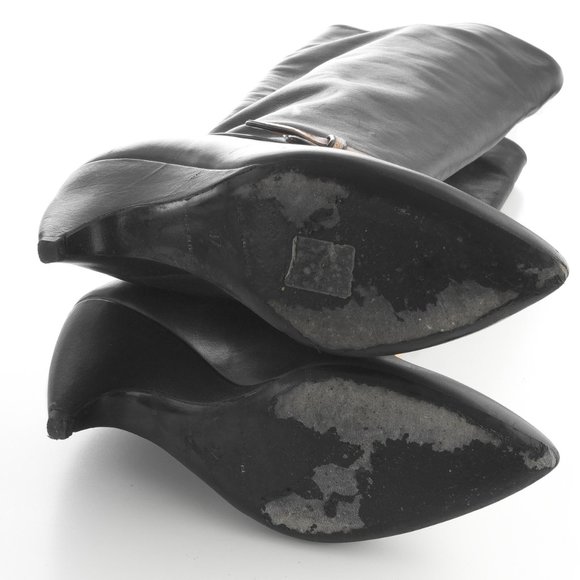 Balenciaga leather  kitten heels tall boots sz 37 - Picture 5 of 6